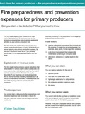Fire Preparedness and Prevention Expenses for Primary Producers Fact Sheet Cover